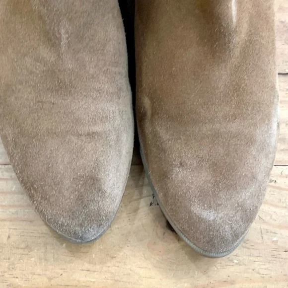 Aldo Cyndy Suede Fringe Detail Tall Boots 9 Pull On Bohemian Western Casual - Picture 7 of 14